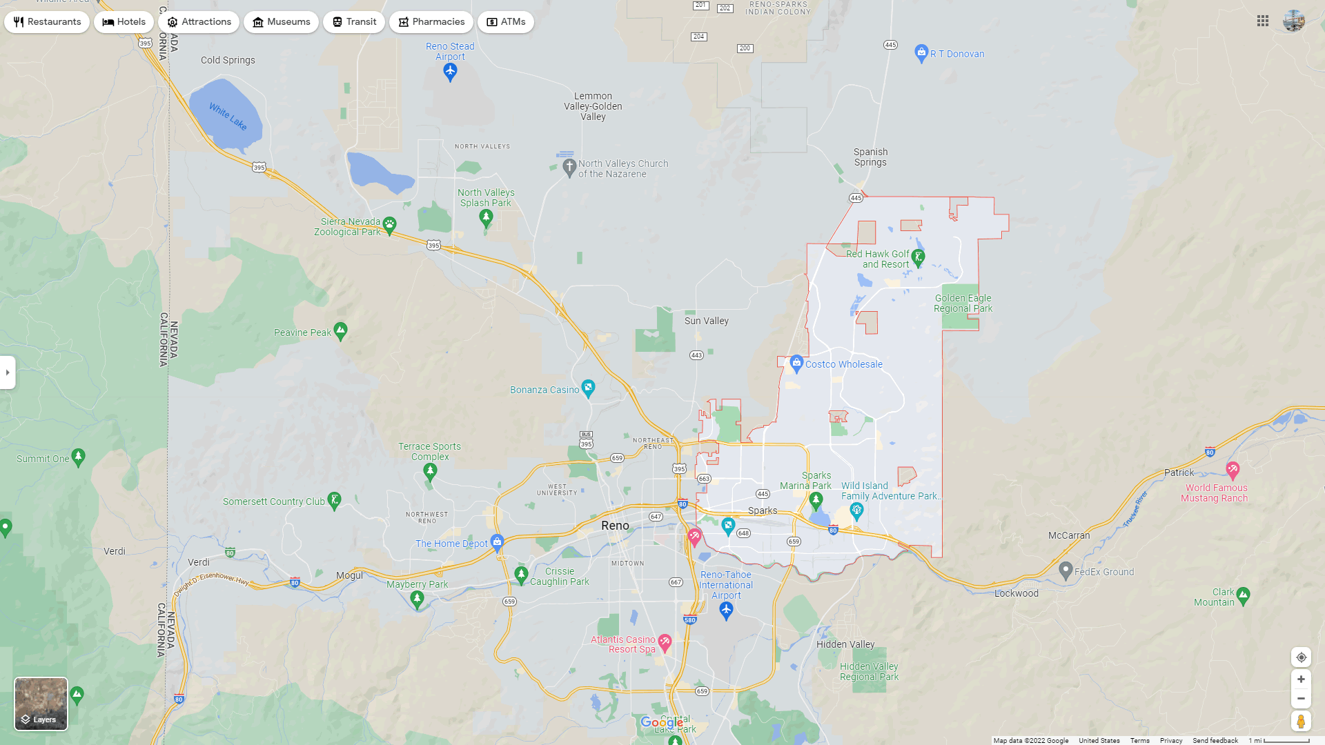 Sparks Nevada Map